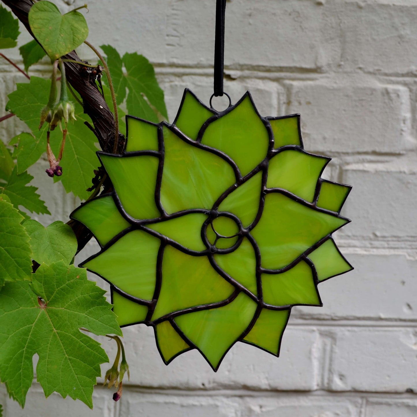 Stained Glass Succulent Suncatcher