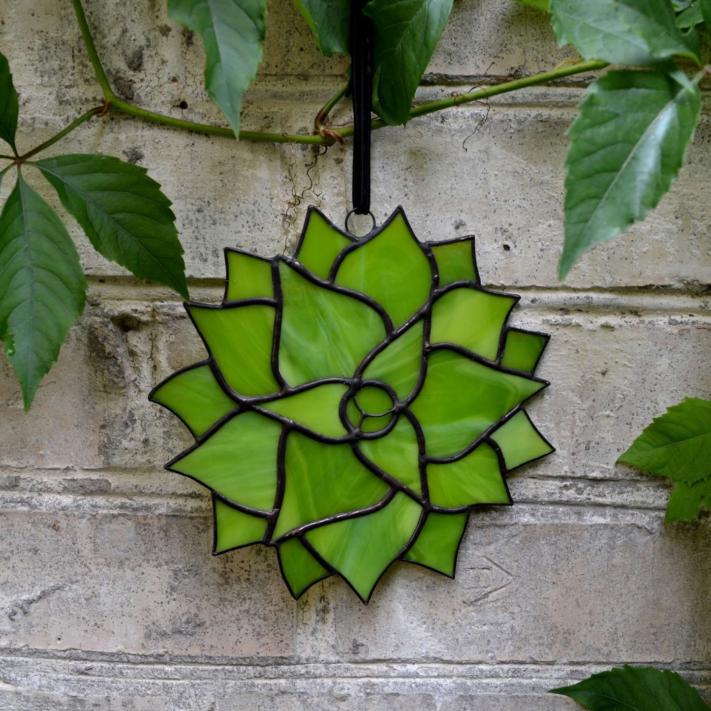 Stained Glass Succulent Suncatcher