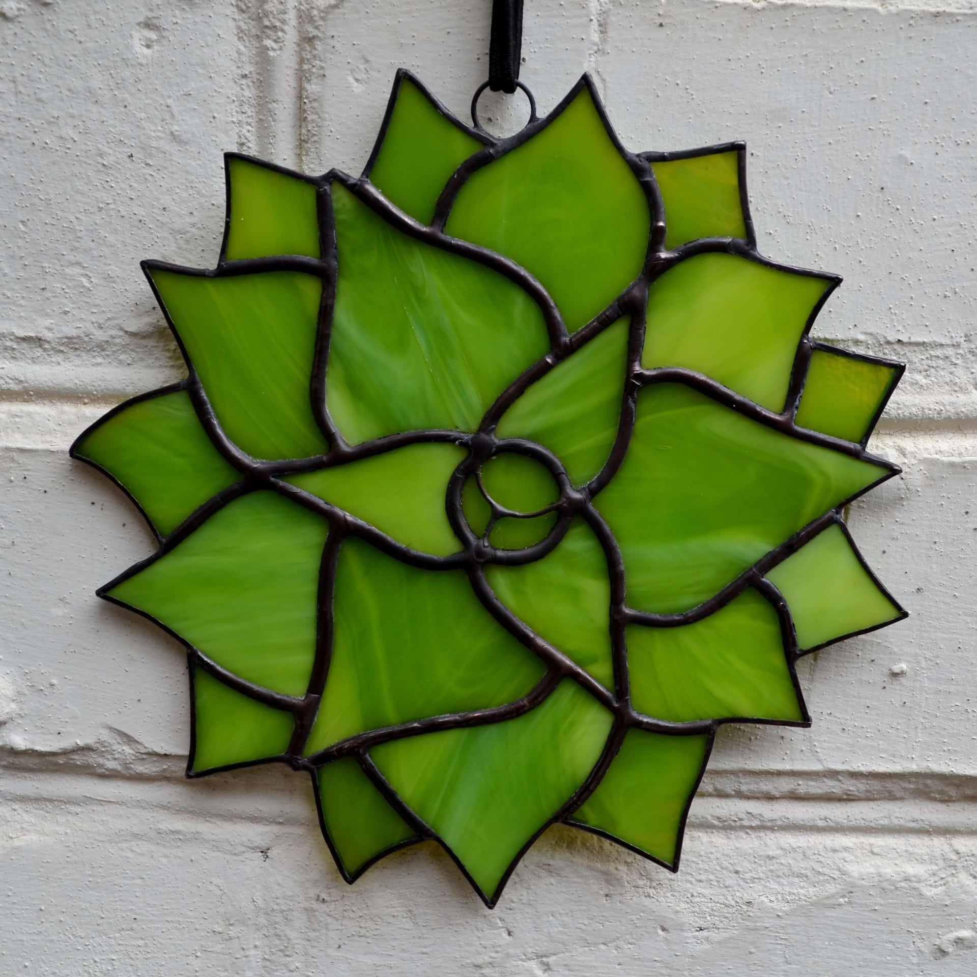 stained glass succulent pattern Stained Glass Succulent Suncatcher