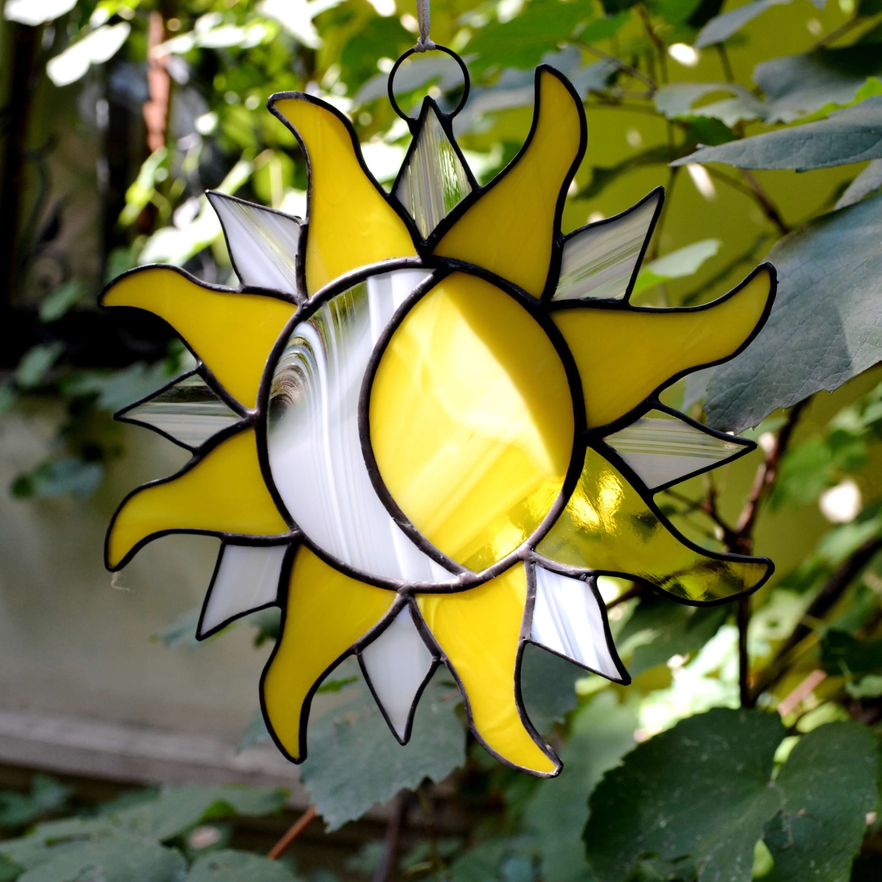 Stained Glass Flower Suncatcher on sale Yellow and White