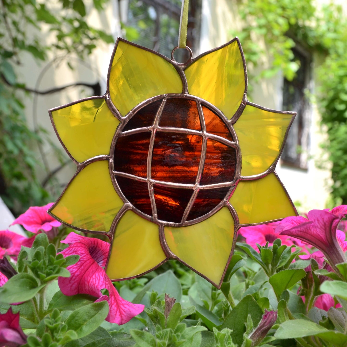 Stained Glass Sunflower Suncatcher