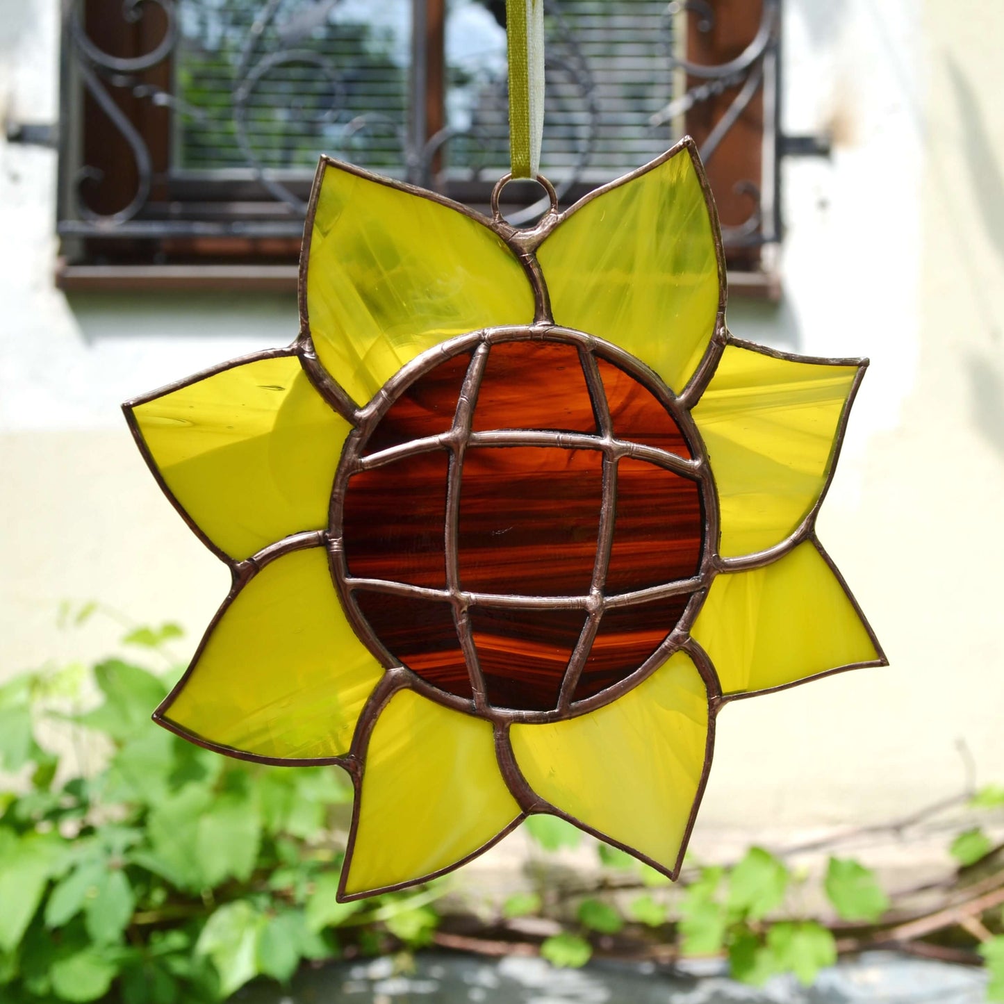 Stained Glass Sunflower Suncatcher