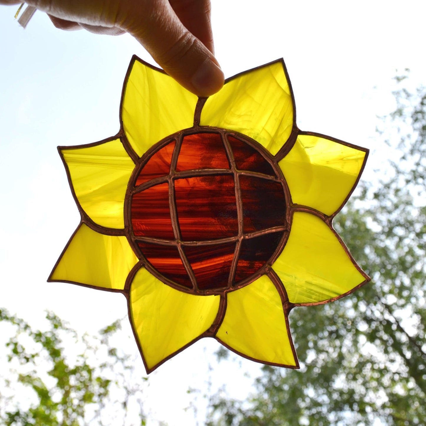 Stained Glass Sunflower Suncatcher